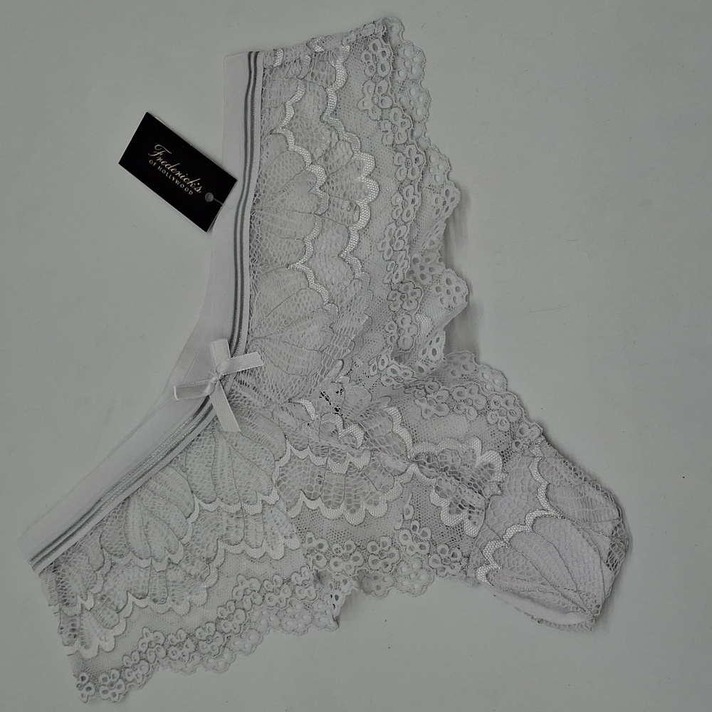Frederick's of Hollywood Caroline Boyshort Panty White Silver